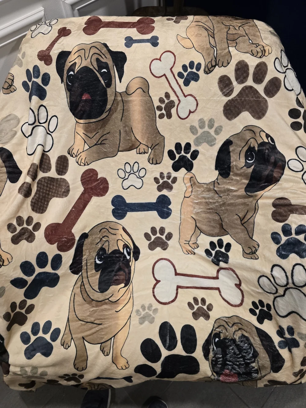 Pug Print Throw Blanket.